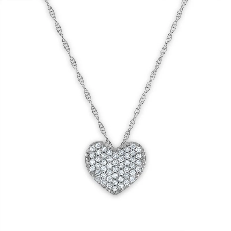 1/5 CTW Diamond Heart 18-inch Pendant in 10KT White Gold