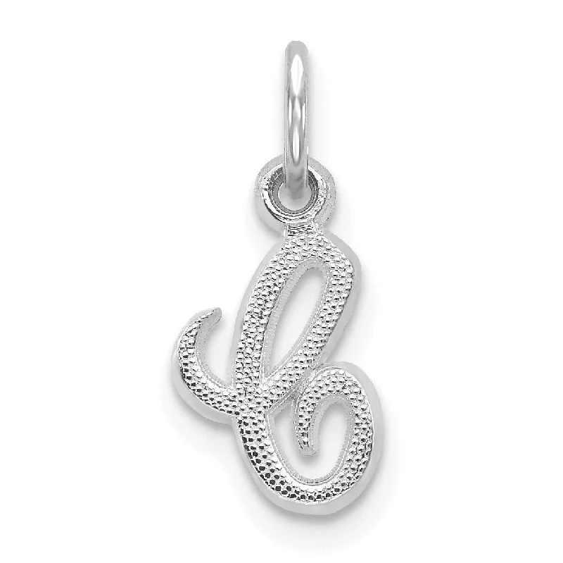 14KT White Gold 16X7MM Initial Pendant; Initial C. Chain not Included