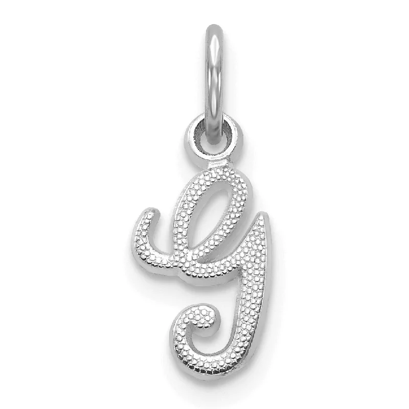 14KT White Gold 16X7MM Initial Pendant; Initial G. Chain not Included