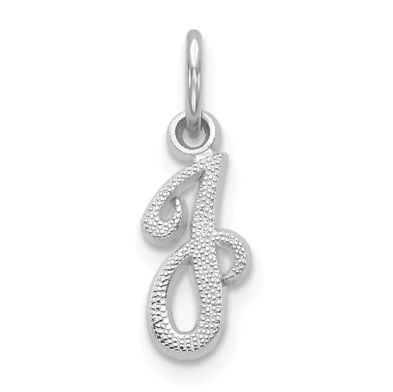 14KT White Gold 16X7MM Initial Pendant; Initial J. Chain not Included