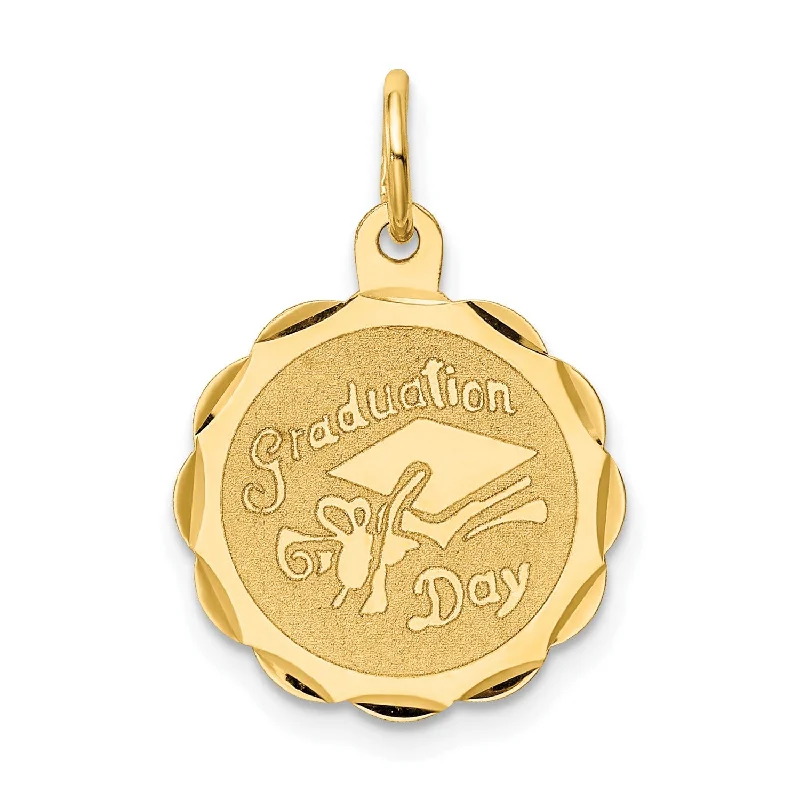 14KT Yellow Gold 22X16MM Graduation Day Charm. Chain not Included