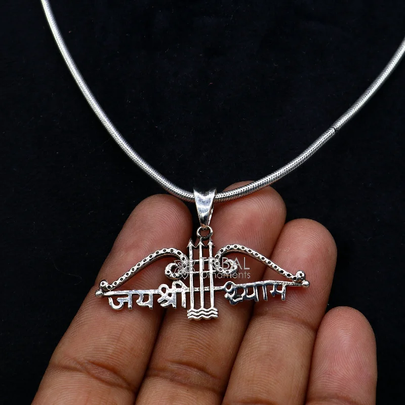 925 sterling silver Trendy Khatushyam ji Dhanush pendant, unique "Jai Shree Shyam" pendant for both girls and boys jewelry ssp622