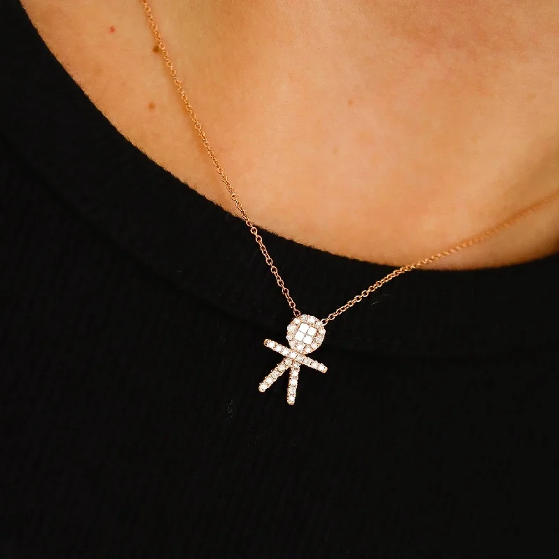 Diamond Pave Boy Pendant Chain