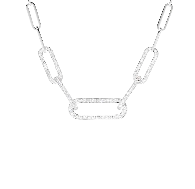 Dinh Van Maillon White Gold L Diamond Necklace