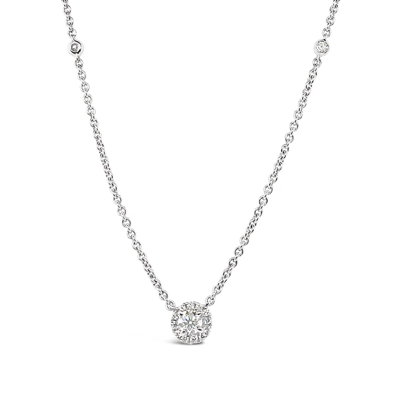 Forevermark 0.28 Cttw White Gold Diamond Halo Pendant