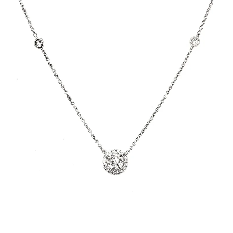 Forevermark 0.39 Cttw. White Gold Diamond Halo Pendant