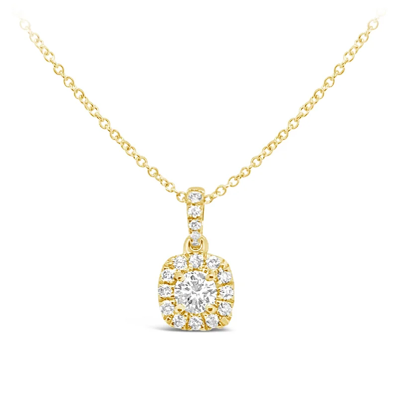 Forevermark 0.44 Cttw. Yellow Gold Diamond Halo Pendant