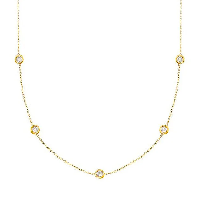 Forevermark 0.96 Cttw. Yellow Gold Diamonds By The Yard Necklace