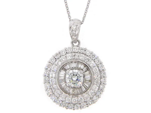 Forevermark 1.62 Cttw. White Gold Diamond Halo Pendant