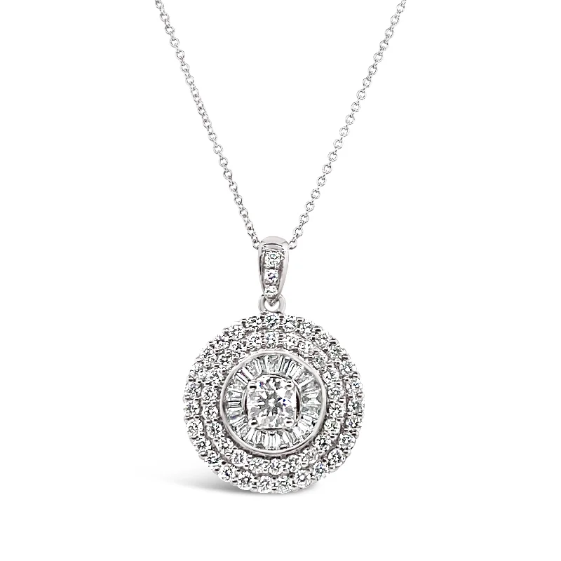 Forevermark 1.72 Cttw. White Gold Diamond Halo Pendant