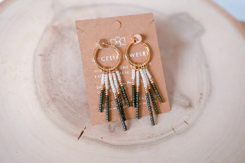 Gold Dust Gunmetal Seed Bead Earrings