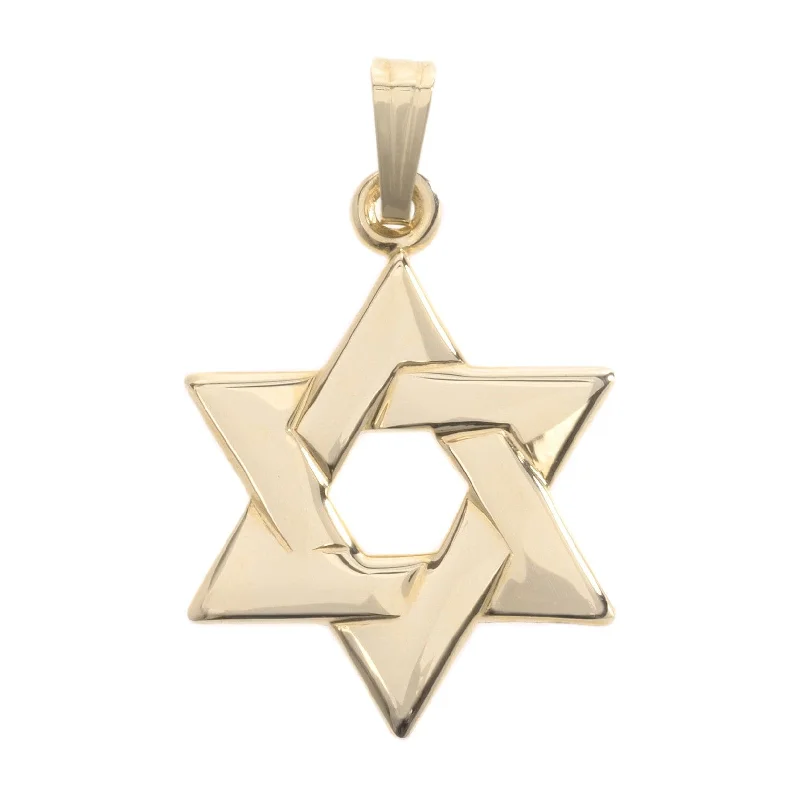 14K Yellow Gold Star of David Pendant