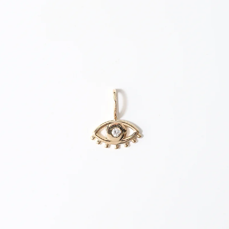 EVIL EYE CHARM | 14K GOLD & WHITE DIAMOND