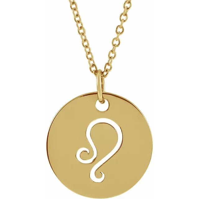 ROUND LEO CHARM | 14K GOLD