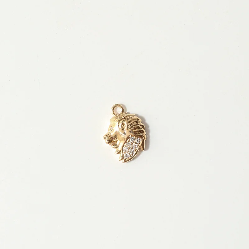 LEO DANGLE CHARM | 14K GOLD & WHITE DIAMOND