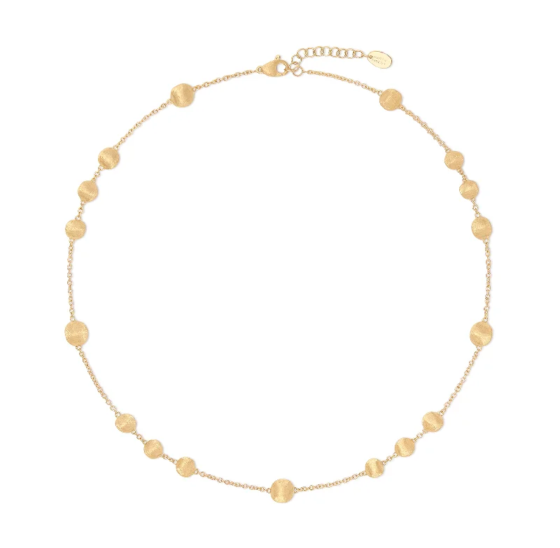 Marco Bicego Africa Yellow Gold Hand Engraved Bead Necklace