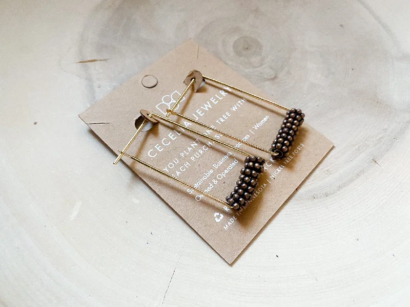 Rectangle Hoop Earrings in Copper