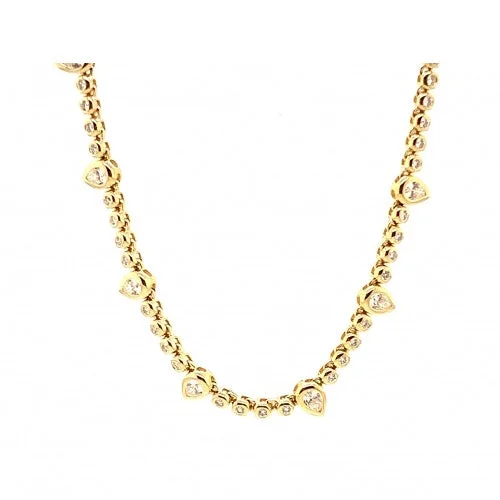 Shy Creation Yellow Gold Diamond Fashion Necklace