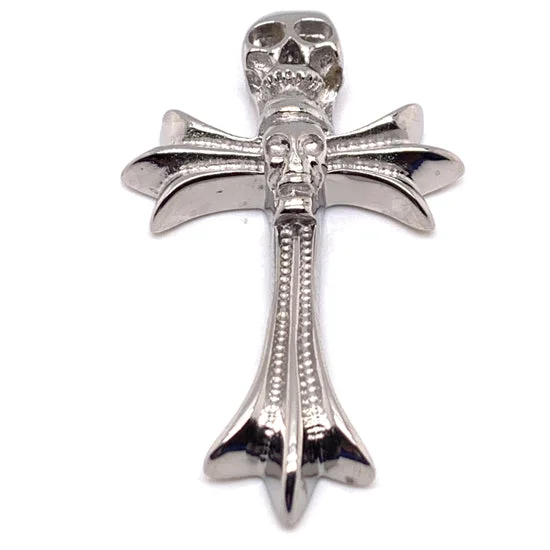 Stainless Steel Skull Cross Pendant / PDJ3474