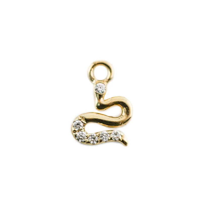 SNAKE CHARM | 14K GOLD & DIAMOND