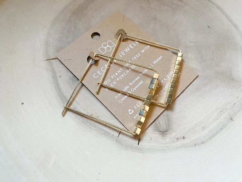 Square Hoop Earrings in Gold