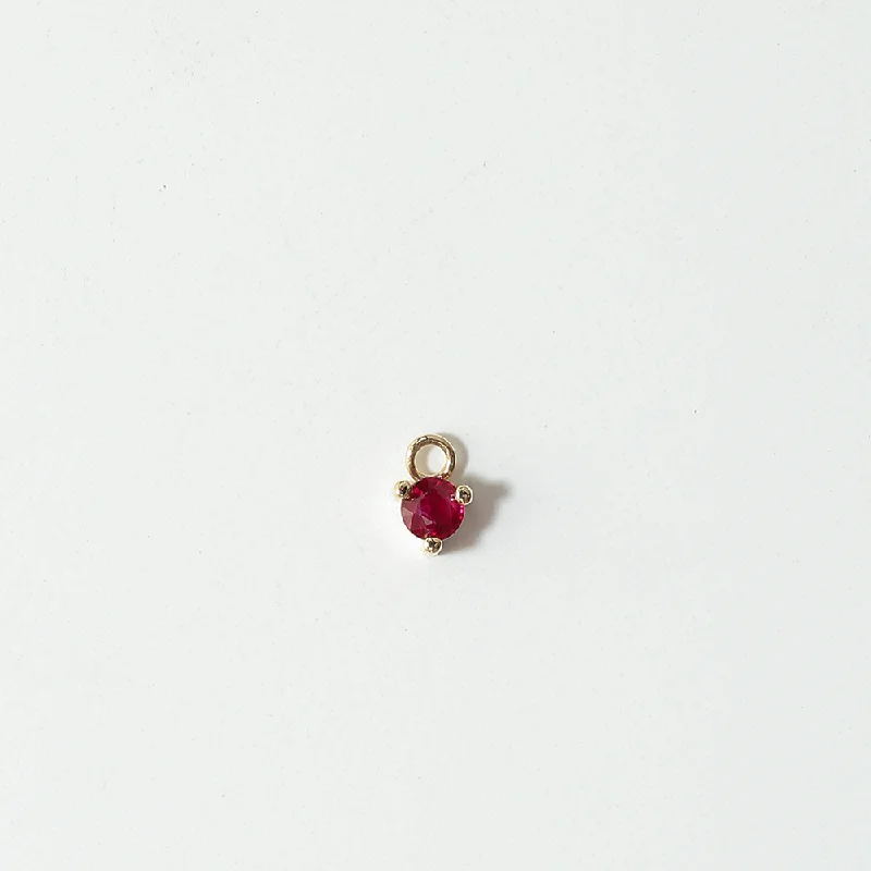 TINY RUBY CHARM | 14K GOLD & RUBY