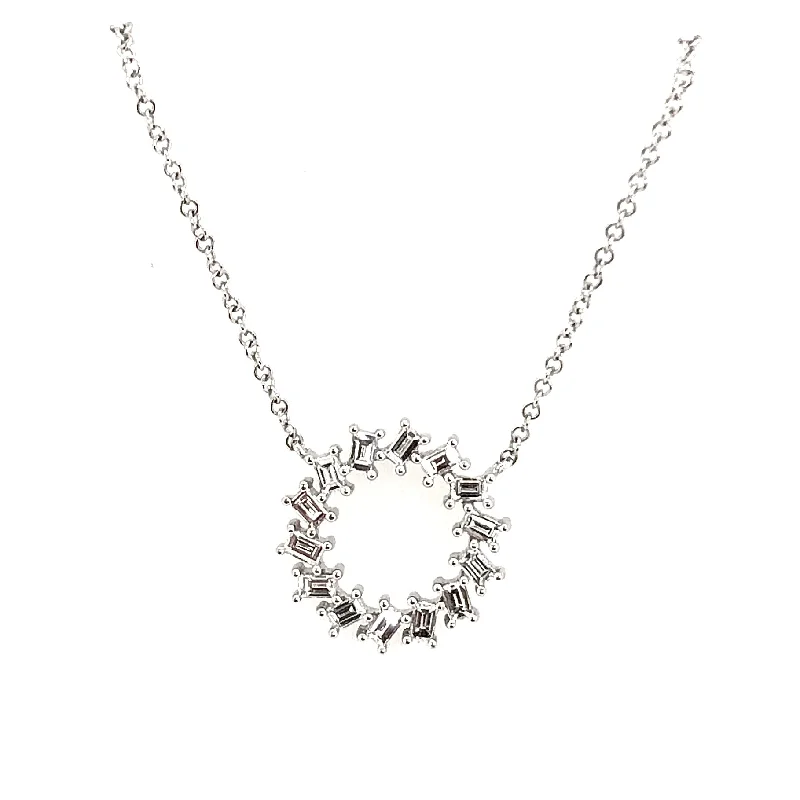 White Gold Diamond Circle Necklace