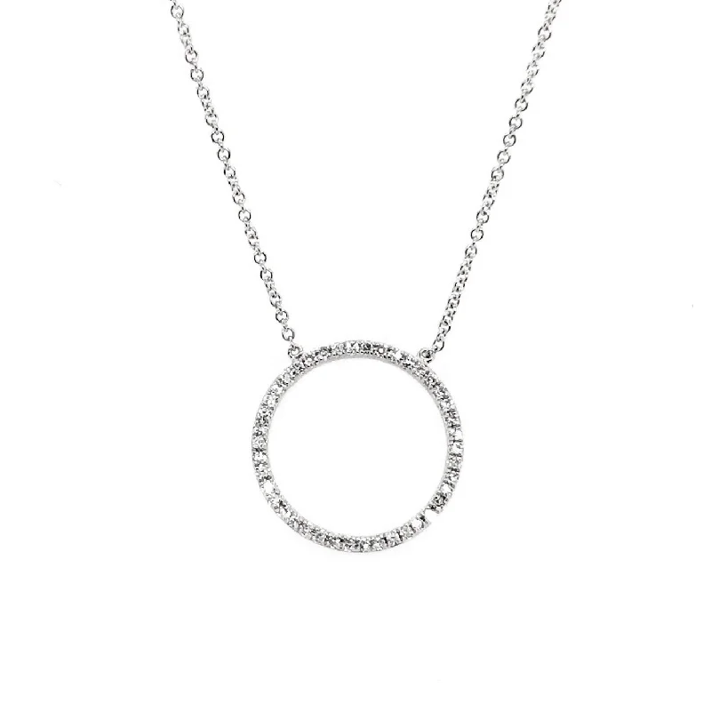 White Gold Diamond Circle Necklace