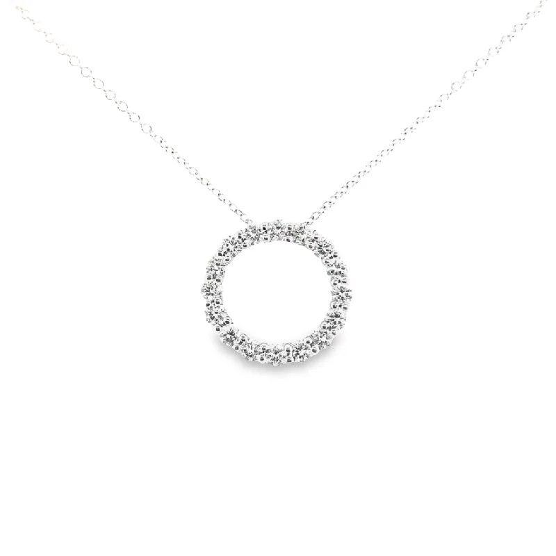 White Gold Diamond Circle Necklace