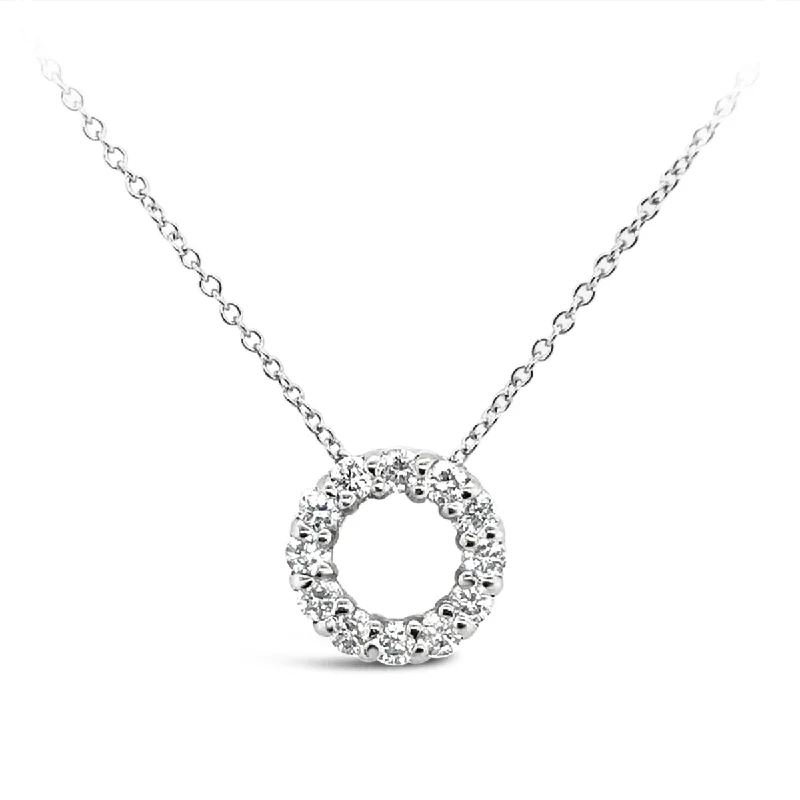 White Gold Diamond Circle Pendant