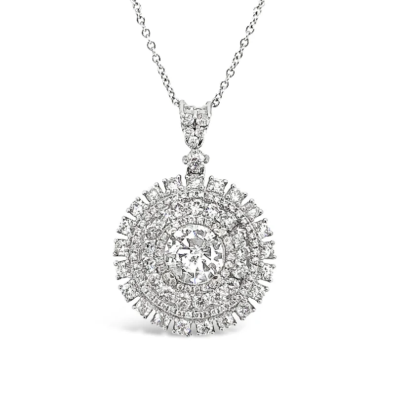 White Gold Diamond Halo Pendant