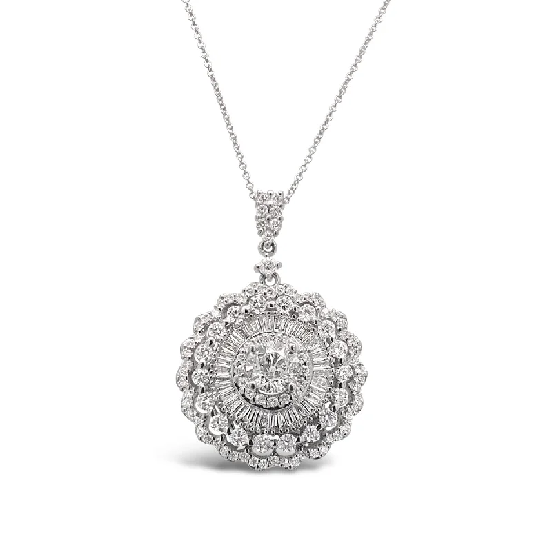 Forevermark White Gold Diamond Halo Pendant