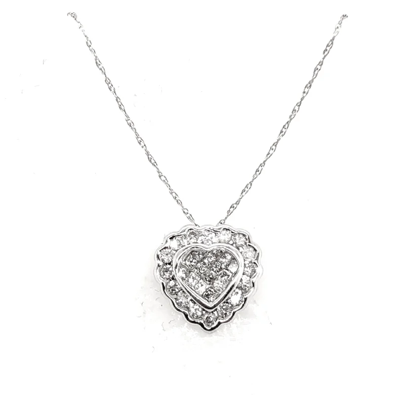 White Gold Diamond Heart Pendant