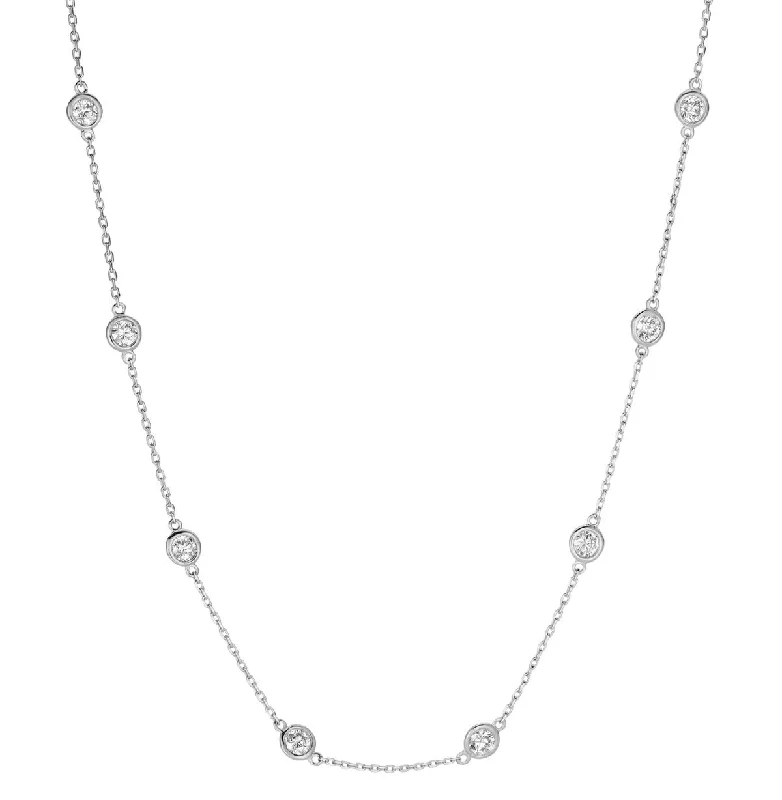 White Gold Diamonds By The Yard 20" Necklace