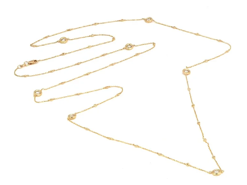 Yellow Gold Diamond By The Yard 36" Necklace