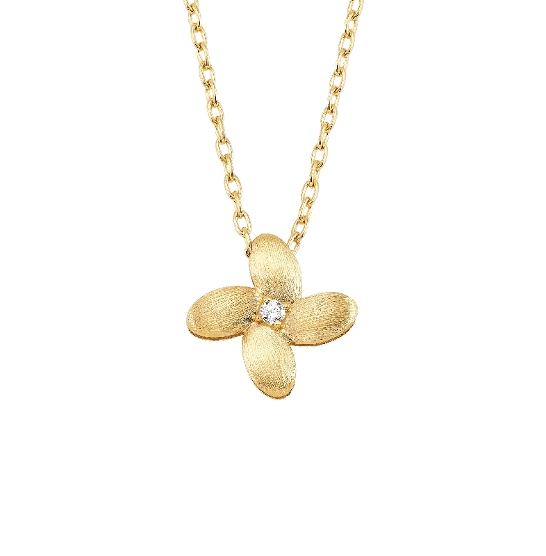 Sabel Collection Yellow Gold Flower Diamond Pendant