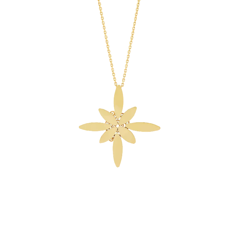 Sabel Collection Yellow Gold Flower Necklace