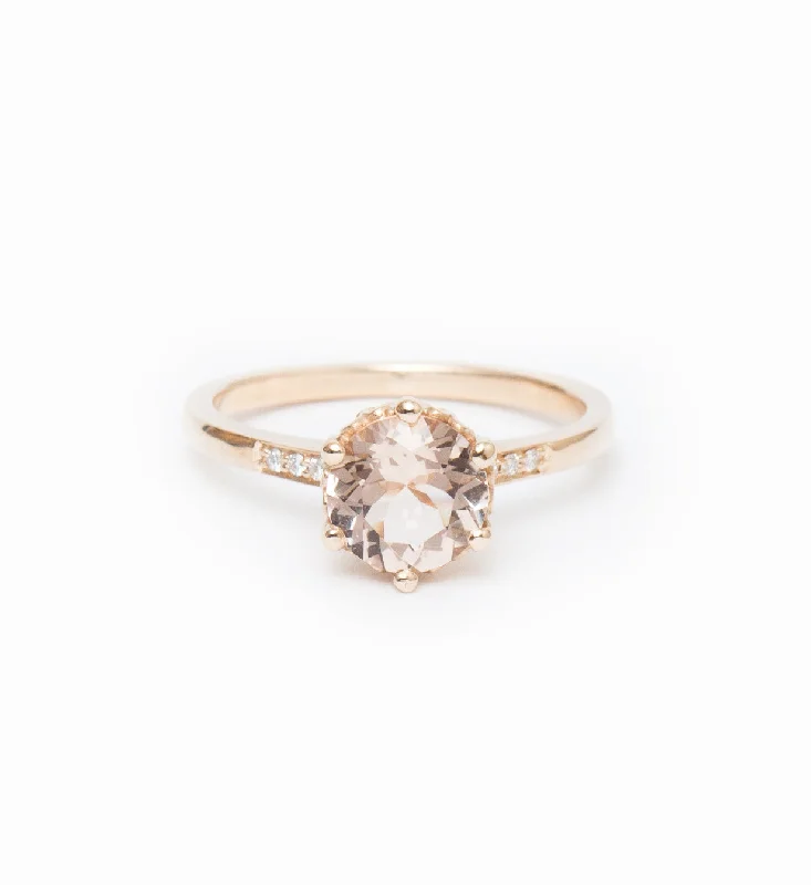 Peach Morganite Hazeline Solitaire Ring