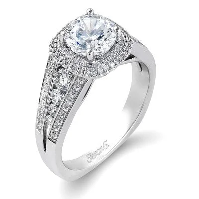 Simon G. "Delicate" Halo Engagement Ring