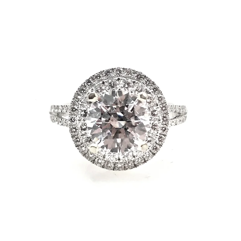 White Gold Halo Engagement Ring