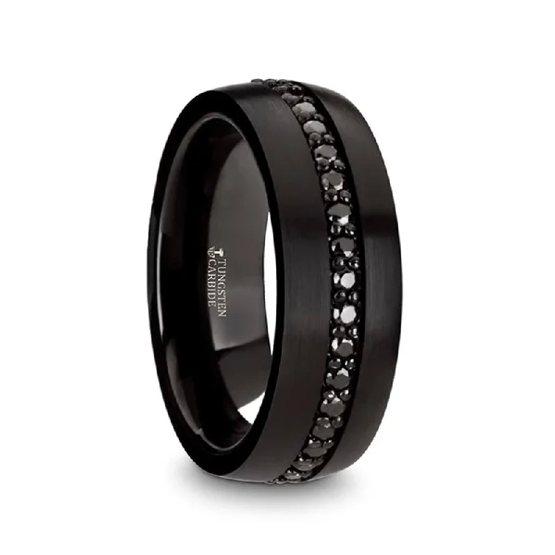 Black Tungsten with Black Sapphires Band | Thorsten