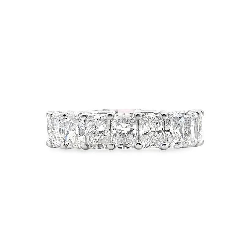 Lab Grown Platinum Radiant Cut Diamond Eternity Band