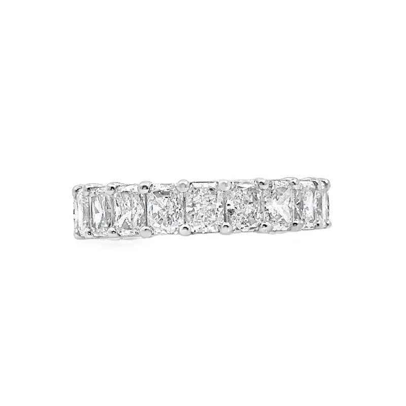 Lab Grown Platinum Radiant Cut Diamond Eternity Band