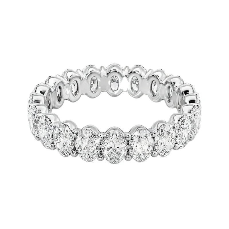 Lab Grown White Gold Oval Shape Diamond Eternity Band