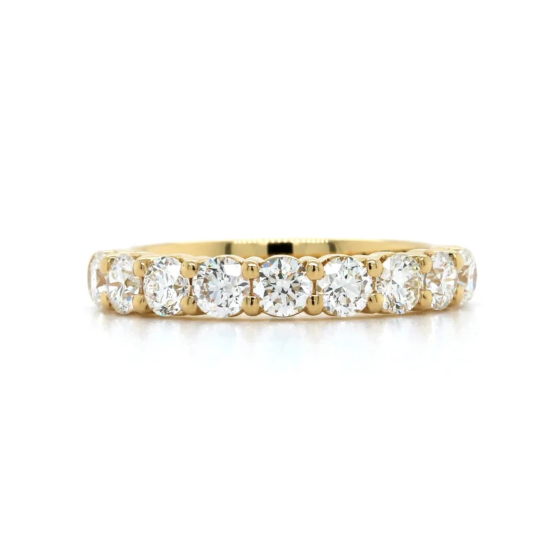 18K Yellow Gold Shared Prong Diamond Band