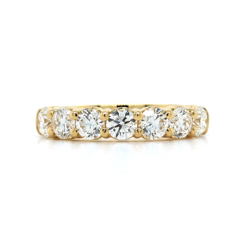 18K Yellow Gold Shared Prong Diamond Band