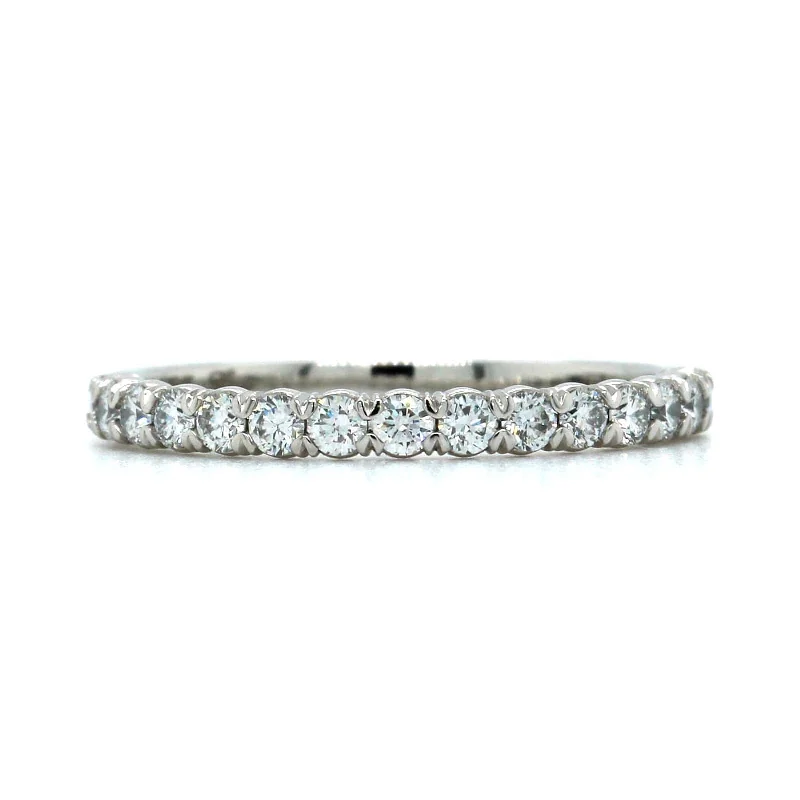 Platinum New Aire Silk Prong Diamond Band