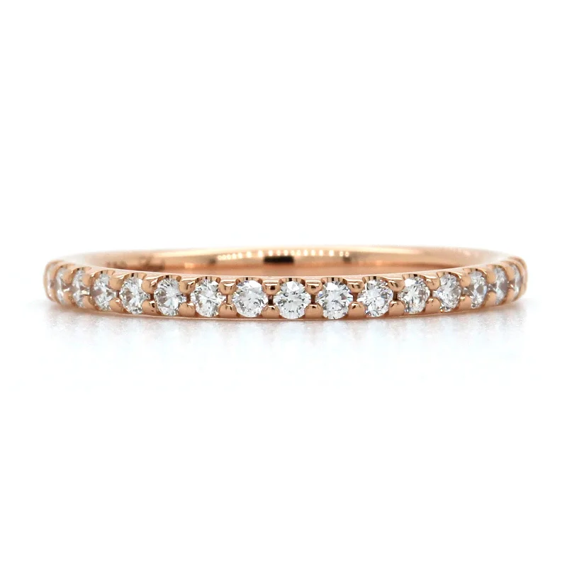 18K Rose Gold Shared Prong Diamond Band