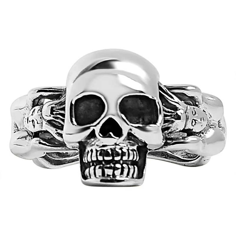 Sterling Silver Skull and Nude Women Ring / SSR0017