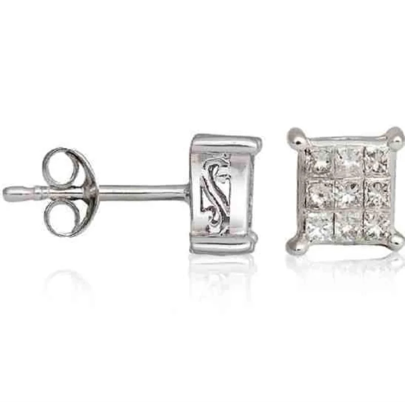 1/4 CTW Diamond Stud Earrings in 14KT White Gold